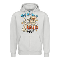 Dove Grey baby im a wild card Zipper Hoodie - MaliasSmallBusiness