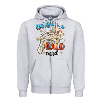 Heather Grey baby im a wild card Zipper Hoodie - MaliasSmallBusiness