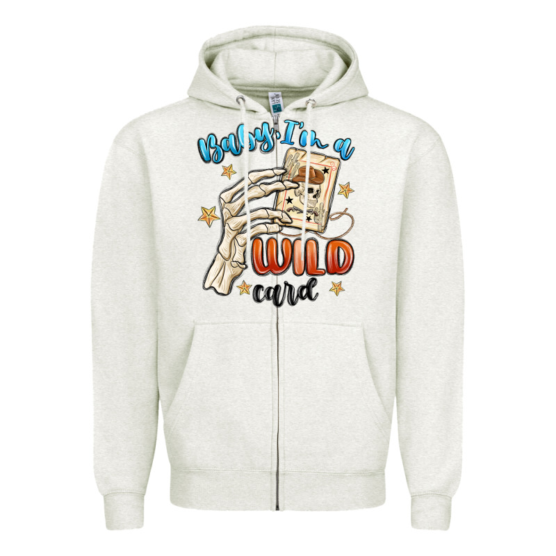 Baby Im A Wild Card Zipper Hoodie by MaliasSmallBusiness | Teevron