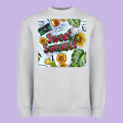 Sweet Summer Seamless Pattern Heavyweight Sweatshirt Designed By Bundleandbundleshop