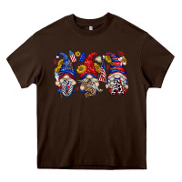 Chocolate Brown usa with gnome billie wilder Heavy Core Tee - texasbilliewilder
