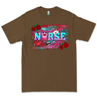 Cacao valentine's day nurse with leopard and turquoise background Premium Tee - RanaPortraitStore