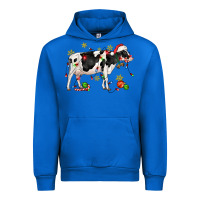Cobalt christmas holstein cow Urban Hoodie - CowGirlArtShop