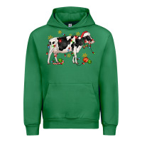 Emerald christmas holstein cow Urban Hoodie - CowGirlArtShop