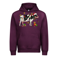 Mauve Wine christmas holstein cow Urban Hoodie - CowGirlArtShop