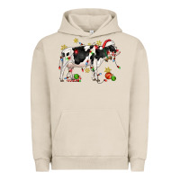 Pigment French Oak christmas holstein cow Urban Hoodie - CowGirlArtShop