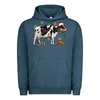 Pigment Midnight Navy christmas holstein cow Urban Hoodie - CowGirlArtShop