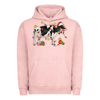 Pigment Salmon christmas holstein cow Urban Hoodie - CowGirlArtShop