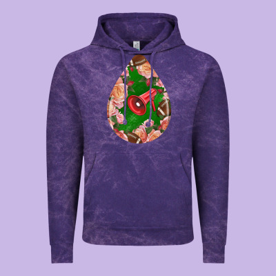 American Football And Western Roses Teardrop Vintage Hoodie Designed By Bundleandbundleshop