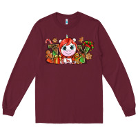 Burgundy Joy unicorn Christmas Long Sleeve Tee - NancyCooperArtShop