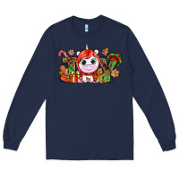 Navy Joy unicorn Christmas Long Sleeve Tee - NancyCooperArtShop