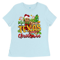 Baby Blue merry texas christmas Ladies Tee - Zillion Design Studio