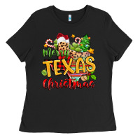 Black merry texas christmas Ladies Tee - Zillion Design Studio