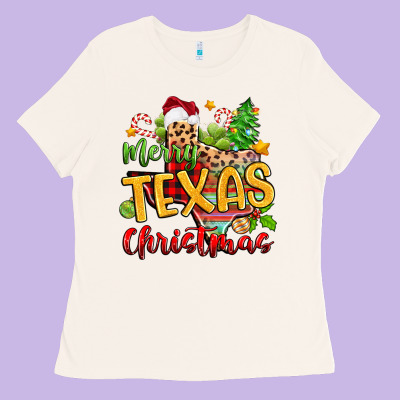Merry Texas Christmas Ladies Tee Designed By Zillion Design Studio