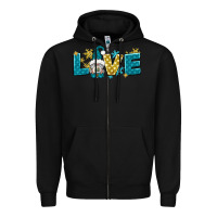 Black love winter gnome Zipper Hoodie - NancyCooperArtShop