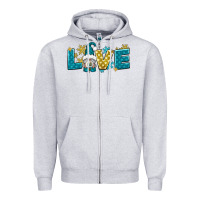 Heather Grey love winter gnome Zipper Hoodie - NancyCooperArtShop