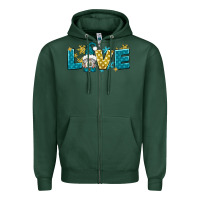 Sports Green love winter gnome Zipper Hoodie - NancyCooperArtShop