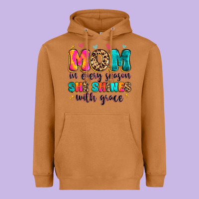 Mom In Every Season She Shines With Grace Heavyweight Hoodie Designed By Artiststas