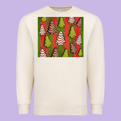 Christmas Cakes Leopard Premium Sweatshirt Designed By Jasminsmagicworld