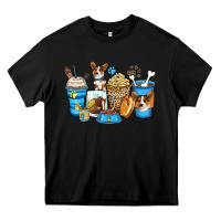 Black corgi coffee cups Heavy Core Tee - Zillion Design Studio
