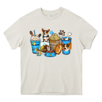 Cream corgi coffee cups Heavy Core Tee - Zillion Design Studio