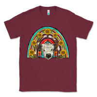 Burgundy scottish white calf  rainbow Classic Tee - BarkalooDesign