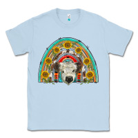 Dusty Blue scottish white calf  rainbow Classic Tee - BarkalooDesign