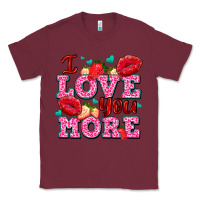 Burgundy i love you more with lips and strawberry Classic Tee - AdoDesignShop