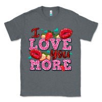 Charcoal Heather i love you more with lips and strawberry Classic Tee - AdoDesignShop