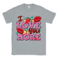 Heather Grey i love you more with lips and strawberry Classic Tee - AdoDesignShop