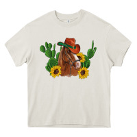 Cream western horse cowboy hat cactus sunflowers Heavy Core Tee - Artiststas