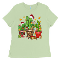 Matcha Christmas cactus Ladies Tee - Zillion Design Studio