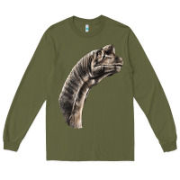 Army Green brachiosaurus face Long Sleeve Tee - LillyAllenDesigns
