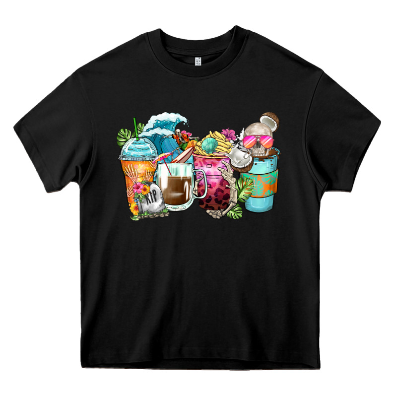 Skeleton Summer Coffee Cups Heavy Core Tee by Zillion Design Studio | Teevron