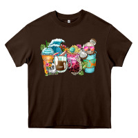 Chocolate Brown skeleton summer coffee cups Heavy Core Tee - Zillion Design Studio