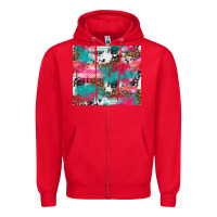 Red leopard cowhide pink turquoise glitter Zipper Hoodie - NancyCooperArtShop
