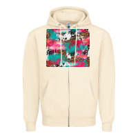 Sandshell leopard cowhide pink turquoise glitter Zipper Hoodie - NancyCooperArtShop