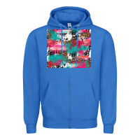 Leopard Cowhide Pink Turquoise Glitter Zipper Hoodie | Teevron