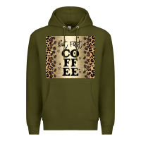 Army Green but first coffee Premium Hoodie - JahusDesignShop