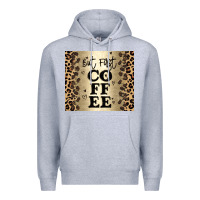 Heather Grey but first coffee Premium Hoodie - JahusDesignShop