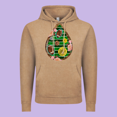 American Football And Western Roses Teardrop Vintage Hoodie Designed By Bundleandbundleshop