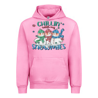 Fuchsia Pink chillin with my snowmies Urban Hoodie - CowGirlArtShop