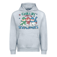 Heather Grey chillin with my snowmies Urban Hoodie - CowGirlArtShop