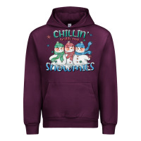 Mauve Wine chillin with my snowmies Urban Hoodie - CowGirlArtShop