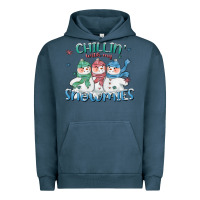 Pigment Midnight Navy chillin with my snowmies Urban Hoodie - CowGirlArtShop