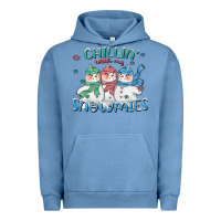 Pigment Pebble Blue chillin with my snowmies Urban Hoodie - CowGirlArtShop