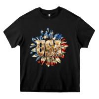 Black usa sunflower billie wilder Heavy Core Tee - texasbilliewilder
