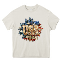 Cream usa sunflower billie wilder Heavy Core Tee - texasbilliewilder