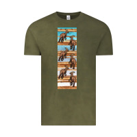Vintage Olive dinosaur parasaurolophus pen wrap Vintage Tee - Artiststas