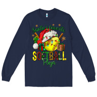 Navy Santa's Favorite Softball player Long Sleeve Tee - NancyCooperArtShop